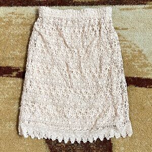 Cream embroidery lace skirt